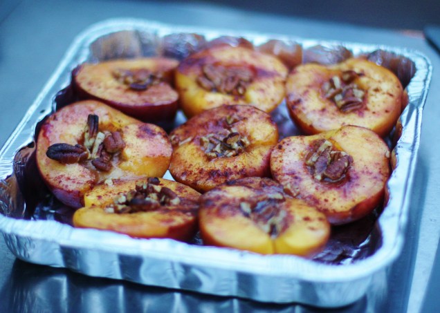 Grilled Peaches with Cinnamon and Pecans The Wandering RD